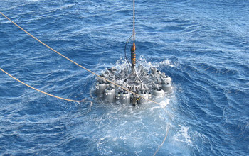 instruments descending into ocean waters.